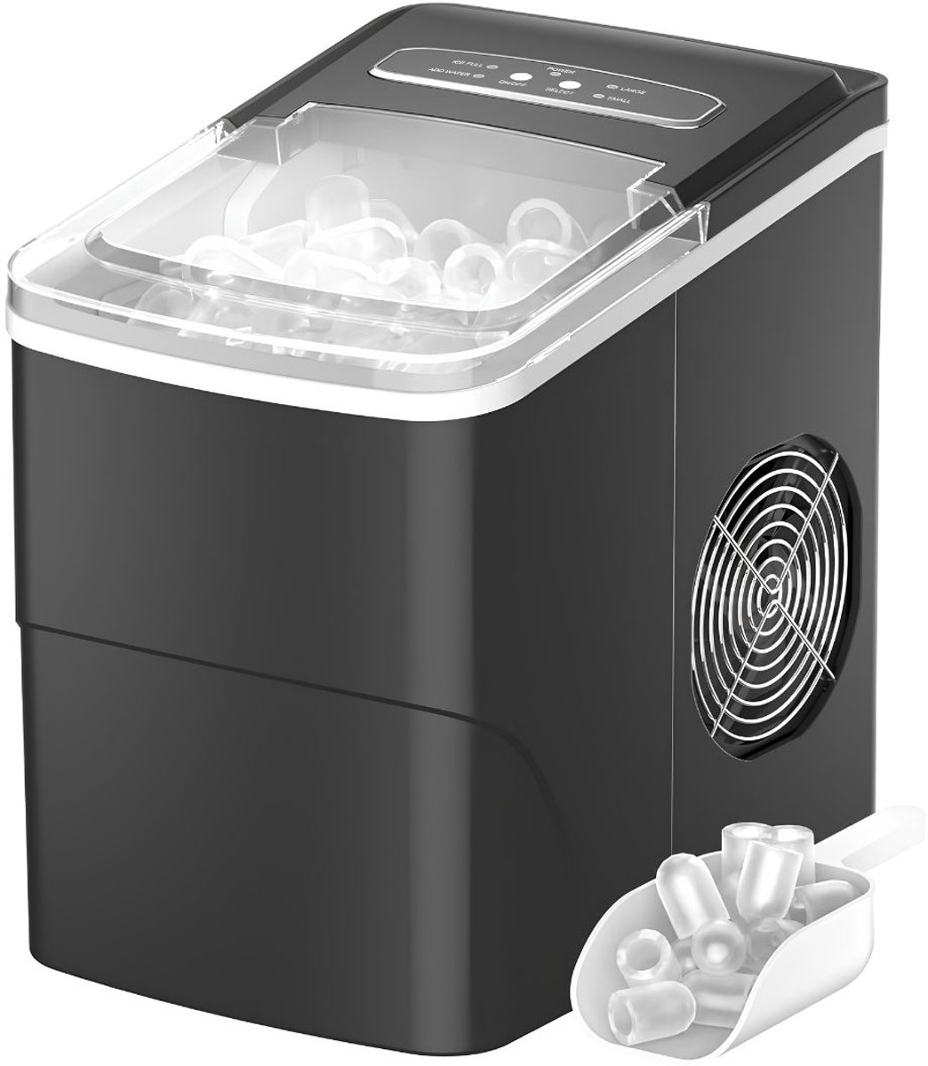 NIVA® Ijsblokjes Machine - Ijsblokjesmachine - Ijsblokjesmaker - Zwart - 34cm x 26cm x 36cm