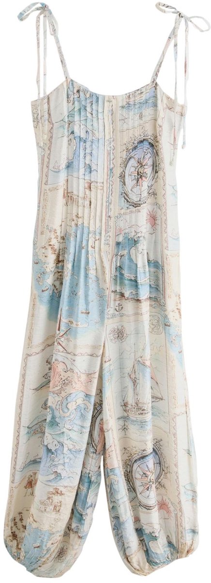 Next - Dames - Jumpsuit met strikband en ballonpijpen - Blauw
