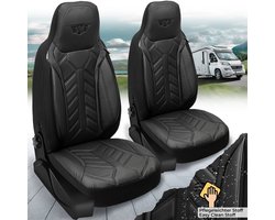 Premium Camper stoelhoezen voor Carado T 135 DPL504 in Zwart (2 losse stoelen)