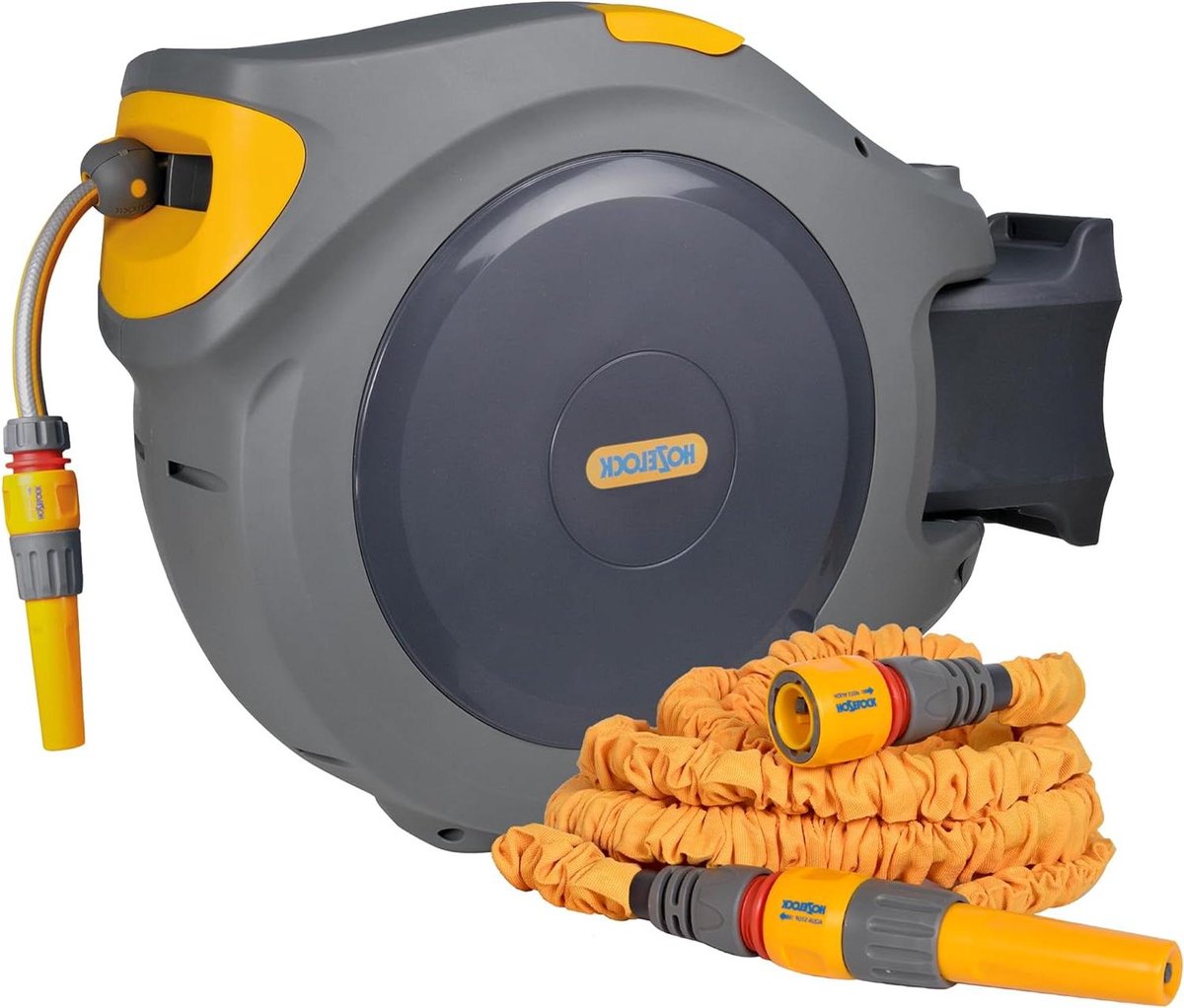 Automatische Slanghaspel - Wandslanghaspel Tuinslang - Tuin Besproeien - Automatische Terugrolfunctie - 40 meter slang - Grijs