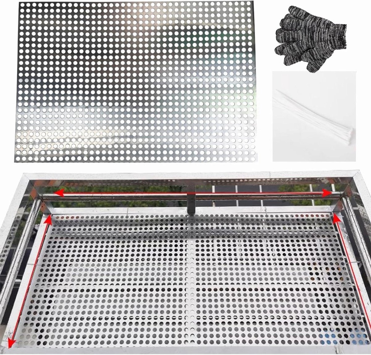Kattennet Balkon - Veiligheidsnet Huisdier - Voorkom Ontsnapping - Roestvrij Staal 304 - 30 cm x 50 cm - Zilver