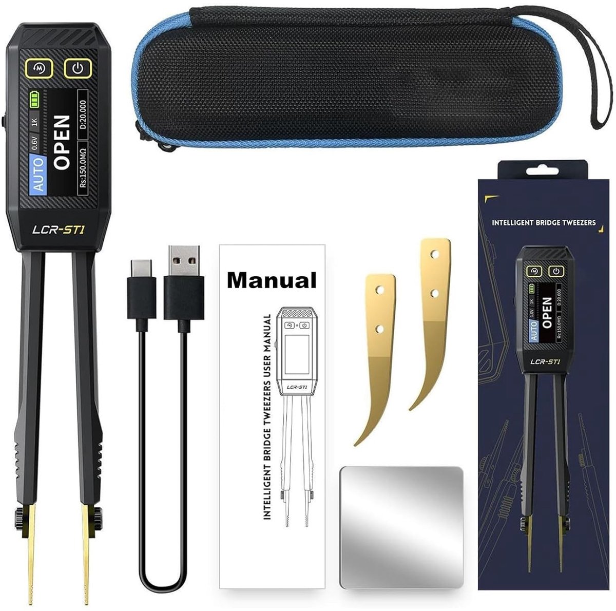 Inductiemeter Smart Tweezer Bridge - Digitale Transistor Tester en Meetinstrument Set voor Inductieve Apparaten