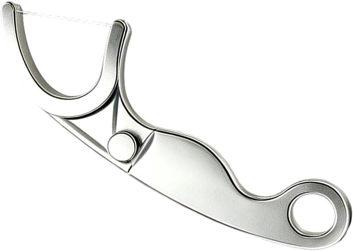 Tandenflosser Set - Interdentale Reiniger - Mondhygiëne Onderhouden - Herbruikbaar Metalen Handvat - 50 Meter Floss - Zilver