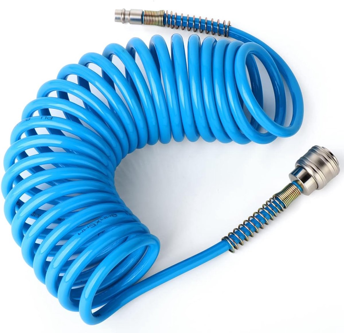 SnelShoppen - 10M Blauwe 8mm OD PU Luchtslang met Luchtgereedschap Koppelingen - Duurzaam, Vervormingsvrij, Corrosiebestendig voor Tuin, Camping en We