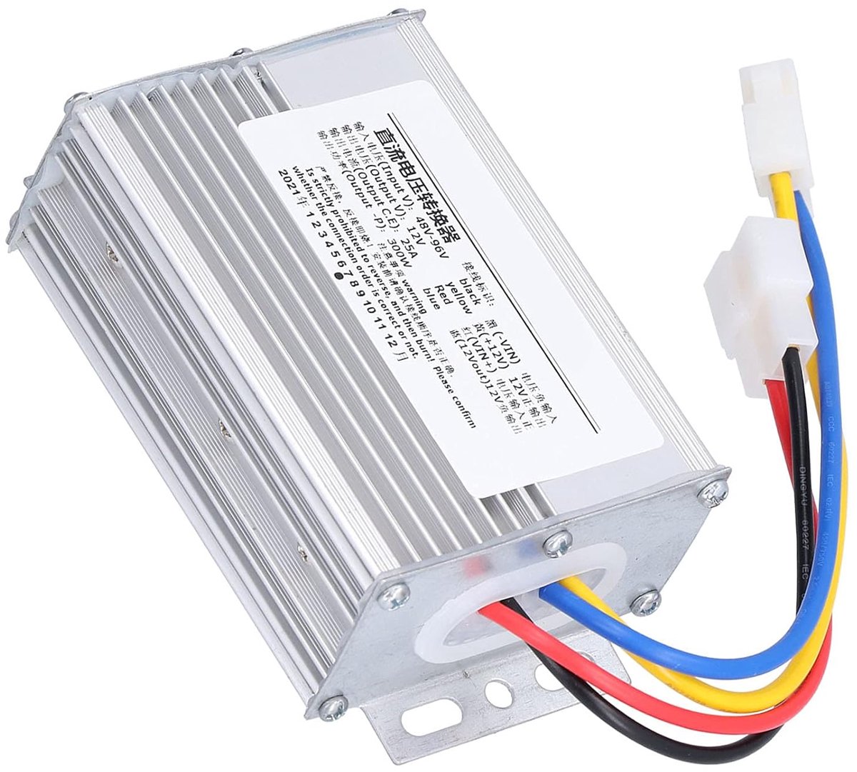 SnelShoppen - DC Converter 48V-96V naar 12V Step Down Transformator 300W Waterdicht 25A Versterker Voeding Transformator