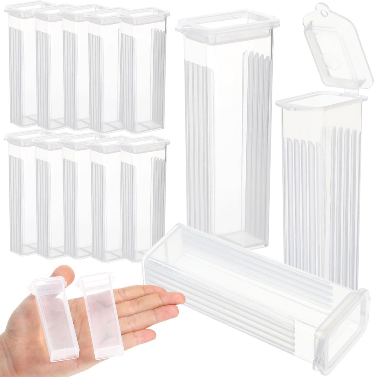 SnelShoppen - 50 Stuks Pathologische Glazen Containers voor Laboratorium, Makkelijk Schoon te Maken, Veilig met Stevige Klemmen, Ideaal voor Microscoo