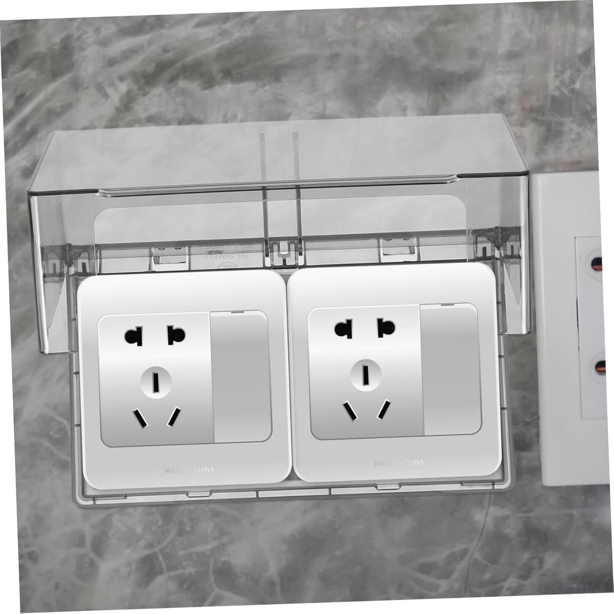 SnelShoppen - Weersbestendige stekkerdoos cover, wand schakelaar box, flip schakelaar, buiten stekkerdoos, zwarte beschermhoes voor socket en powerstr