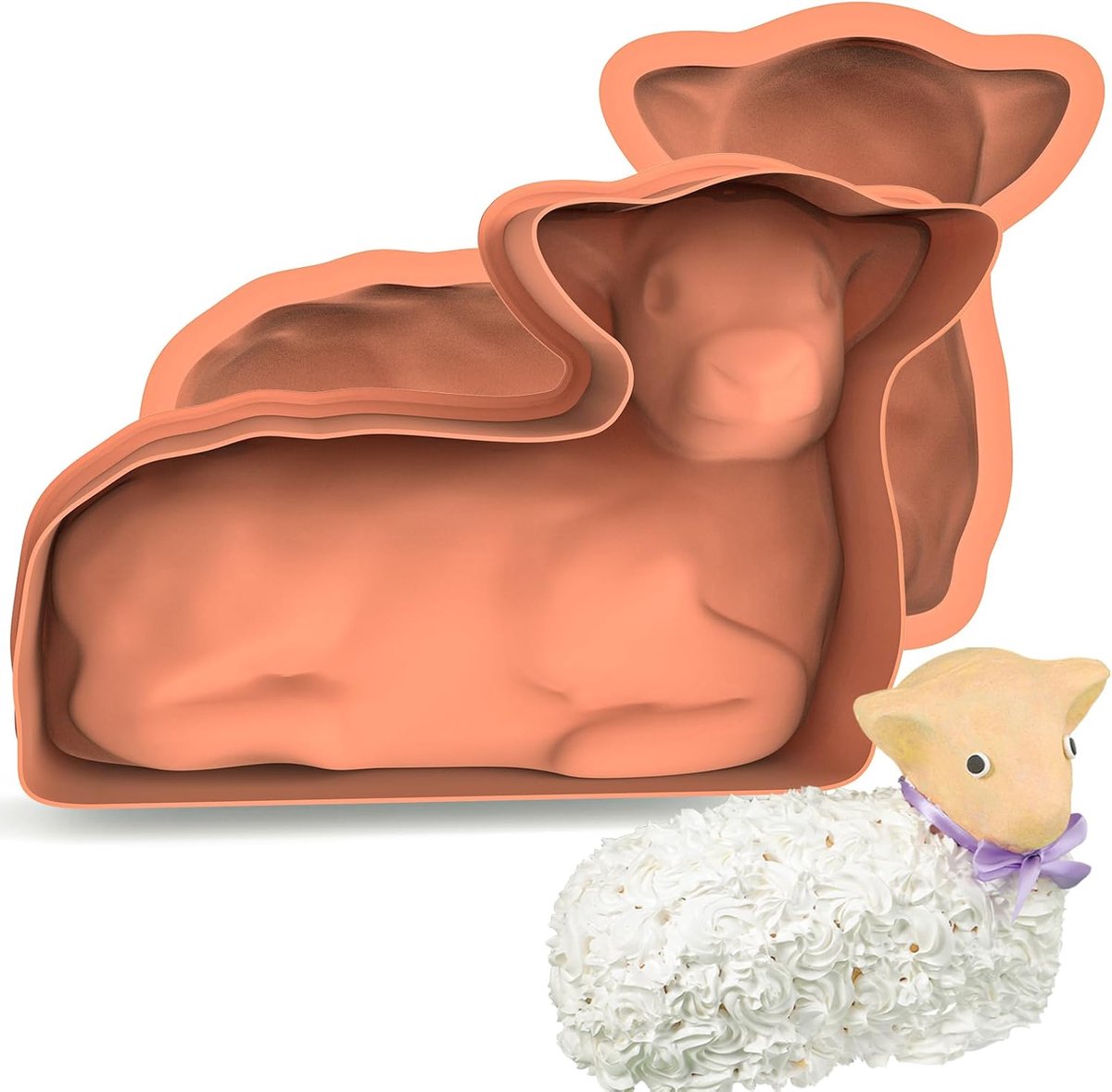SnelShoppen - 3D Lams Cakevorm Siliconen 30.5cm - Grote Pasen Bakvorm voor Cake - Perfect voor Feestdagen, Keuken en Kinderfeestjes
