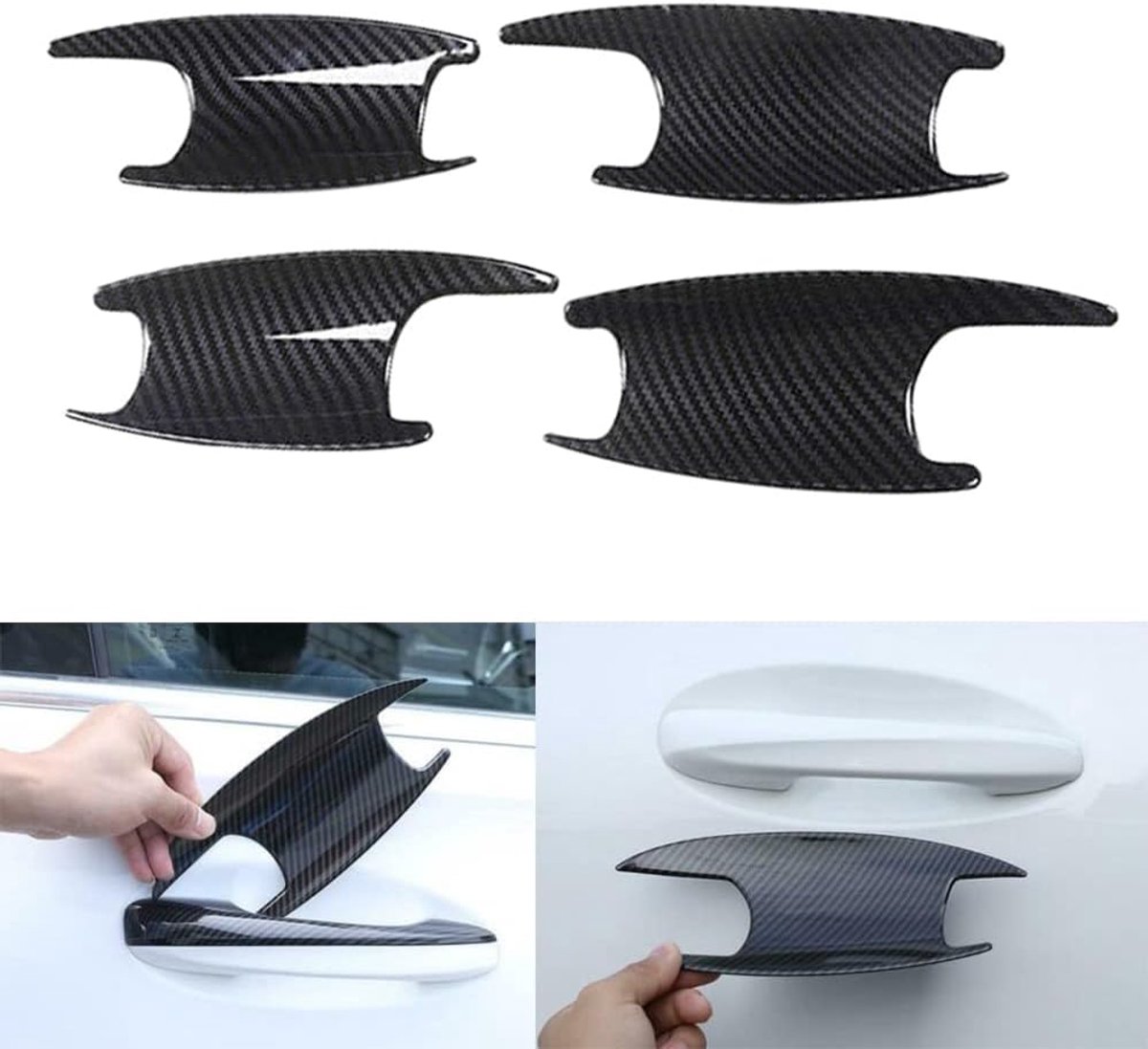 SnelShoppen - 4x Exterieur Deur Bekleding Cup Covers voor M-ercedes GLB200 180 2020-2021, Carbon Fiber, Luxe Bescherming, Sportieve Uiterlijke Upgrade