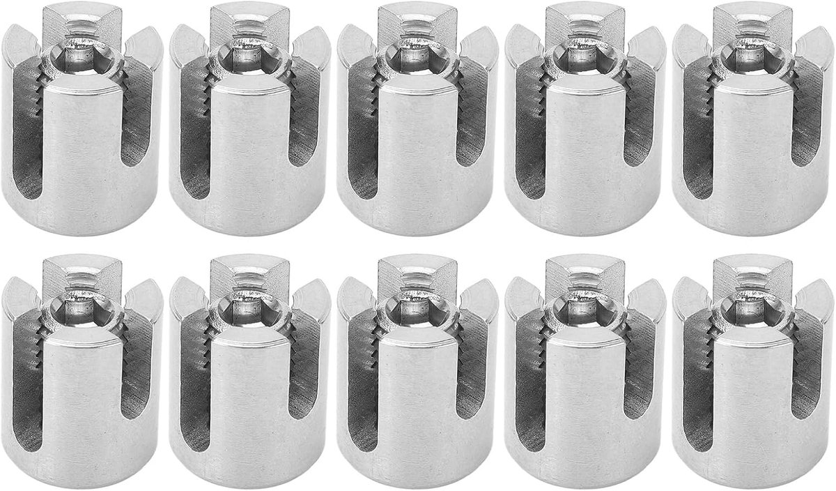 SnelShoppen - 10 Stuks Cross Kabel Klem RVS Draad Bevestiging voor Binnen en Buiten - M12 5mm - Roestvrij Staal - Sterk en Lichtgewicht - Eenvoudige M