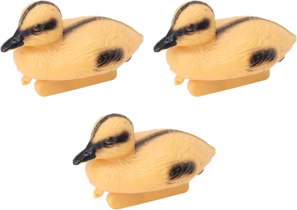 3 stuks drijvende eendendecoratie, realistisch geel eendje van plastic, eendenfiguur, vijverornament voor tuin, zwembad, vijver, waterfontein (#2)