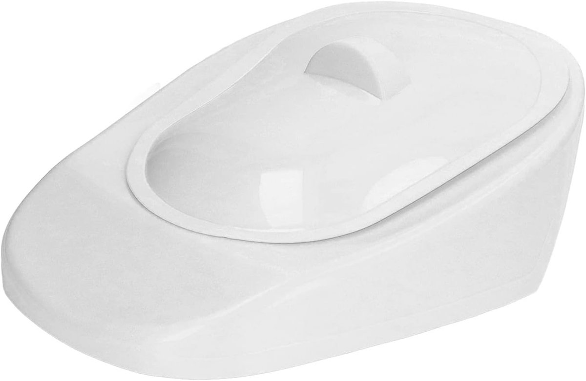 SnelShoppen - Heavy Duty Draagbare Plastic Bedpan met Deksel en Handgreep voor Bedlegerige Patiënten en Zwangere Vrouwen (Wit)