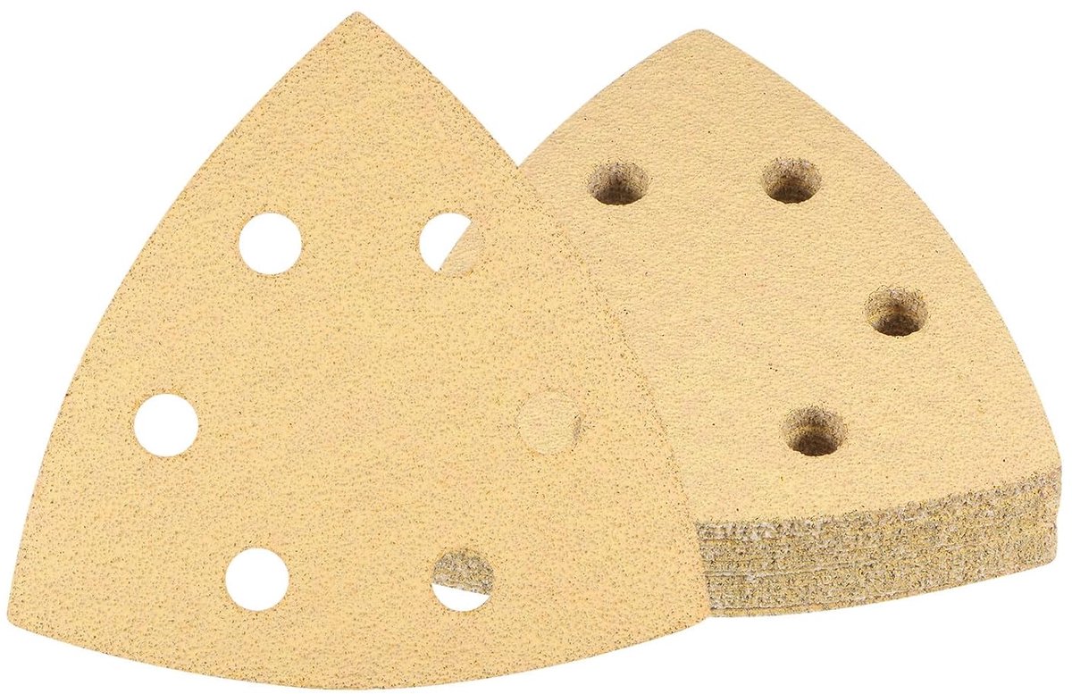 SnelShoppen - Triangel Schuurpapier Set 16 Stuks, 60 Korrel, Perfect voor Hoeken en Krappe Ruimtes, 95 mm, Aluminium Oxide, Geschikt voor Houtbewerkin