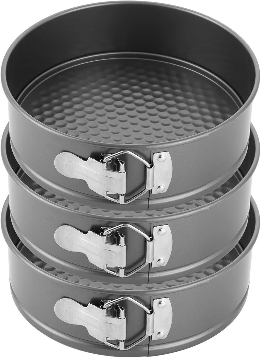 Springvorm - Zwart - 20 cm - Met Antiaanbaklaag van Koolstofstaal - Voor Taarten en Desserts