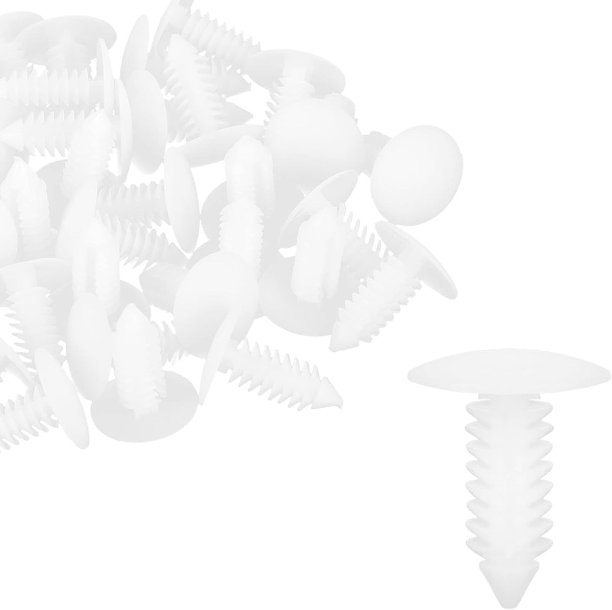 A ABSOPRO Set of 40 car 6.5mm hole diameter. bolts rivets clip plastic white - ShopVlot