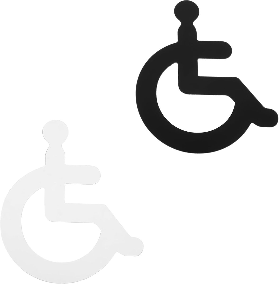 SnelShoppen - 2 Stuks Badkamer Stickers 3D Handicap Symbool Acryl Bord Wheelchair Gehandicapten Decor Deursticker Badkamer Sign Gehandicapten Bord Een