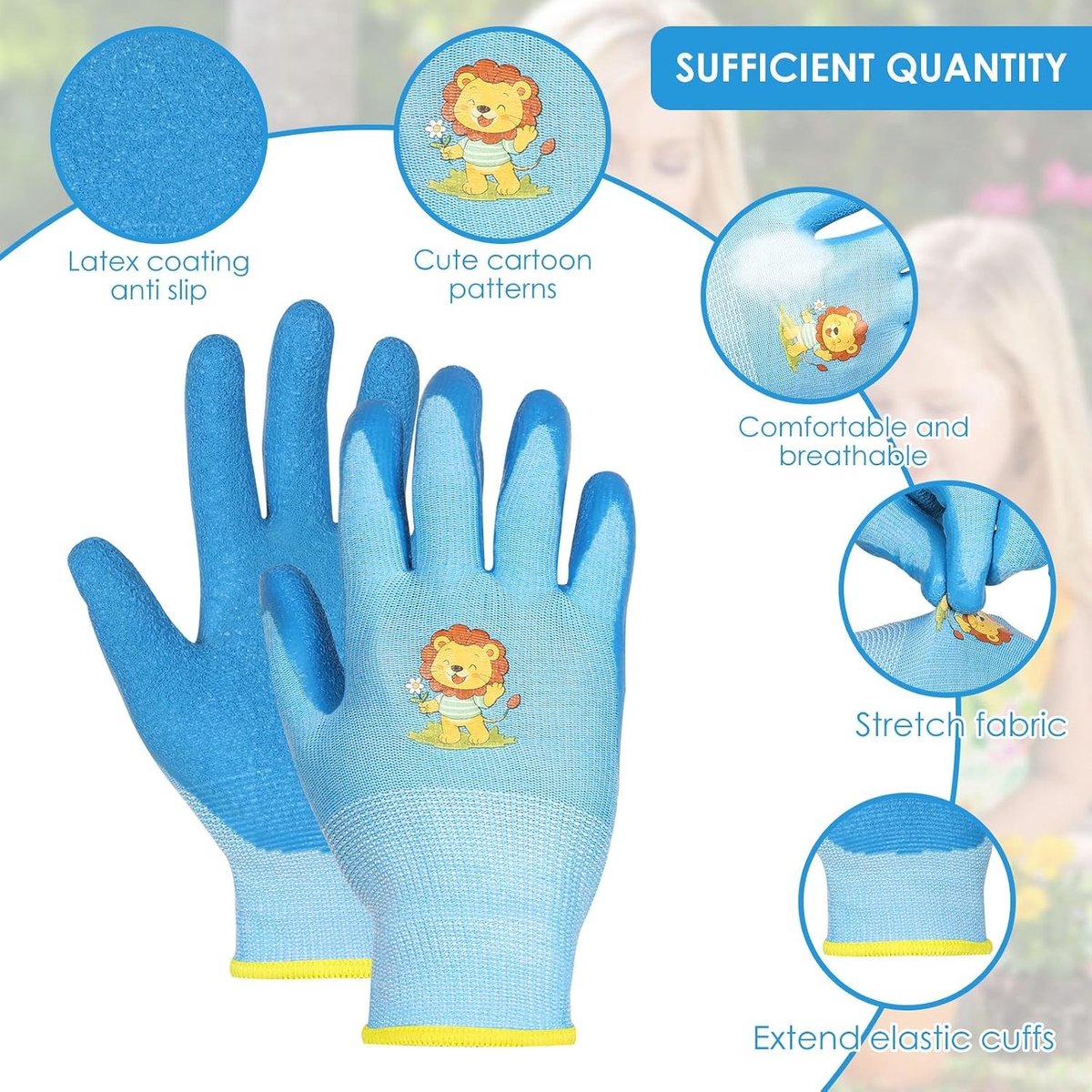 Antislip kindertuinhandschoenen voor peuters, latex gecoate werkhandschoenen voor buitenactiviteiten, 24 paar voor meisjes en jongens