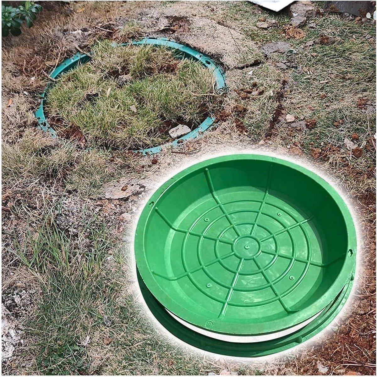 Verzonken Putdeksel - Riooldeksel Onzichtbaar - Buiten Afvoeren - Zwaar Uitgevoerd - 70 cm - Grijs