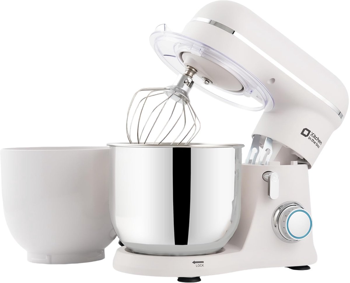 SnelShoppen - Keukenrobot 3,5L met 2 kommen, compact en lichtgewicht, 10 snelheden met pulsefunctie, matte afwerking, inclusief garde, deeghaak en klo