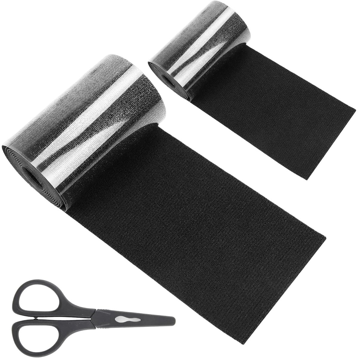 Zwarte Zelfklevende Textielreparatietape, Waterdichte Stoffentape voor Meubels, Tent en Zeilen, Inclusief Schaar, Verkrijgbaar in Twee Maten