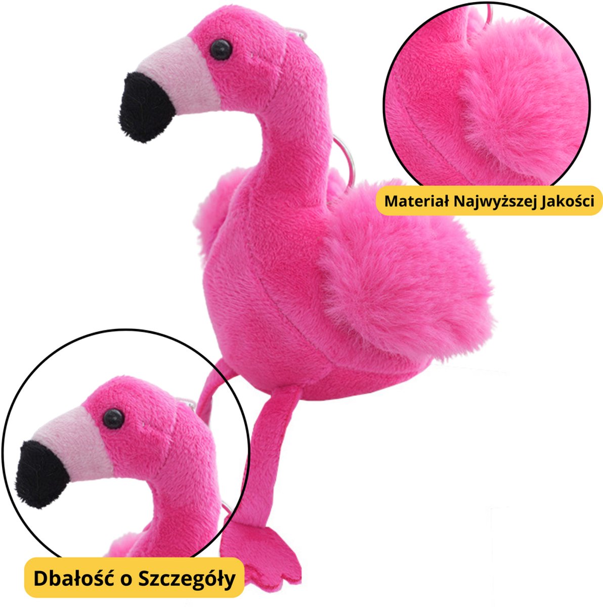 Flamingo Pluche Sleutelhanger Fluffy Decoratie Roze 12cm