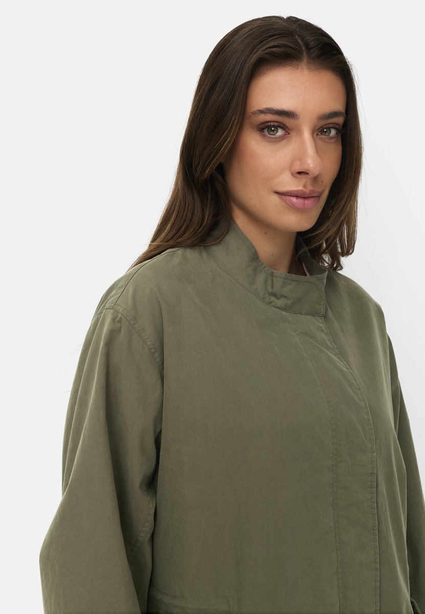 camel active Oversized jas met trekkoord in de taille - Maat womenswear-46 - Donkergroen