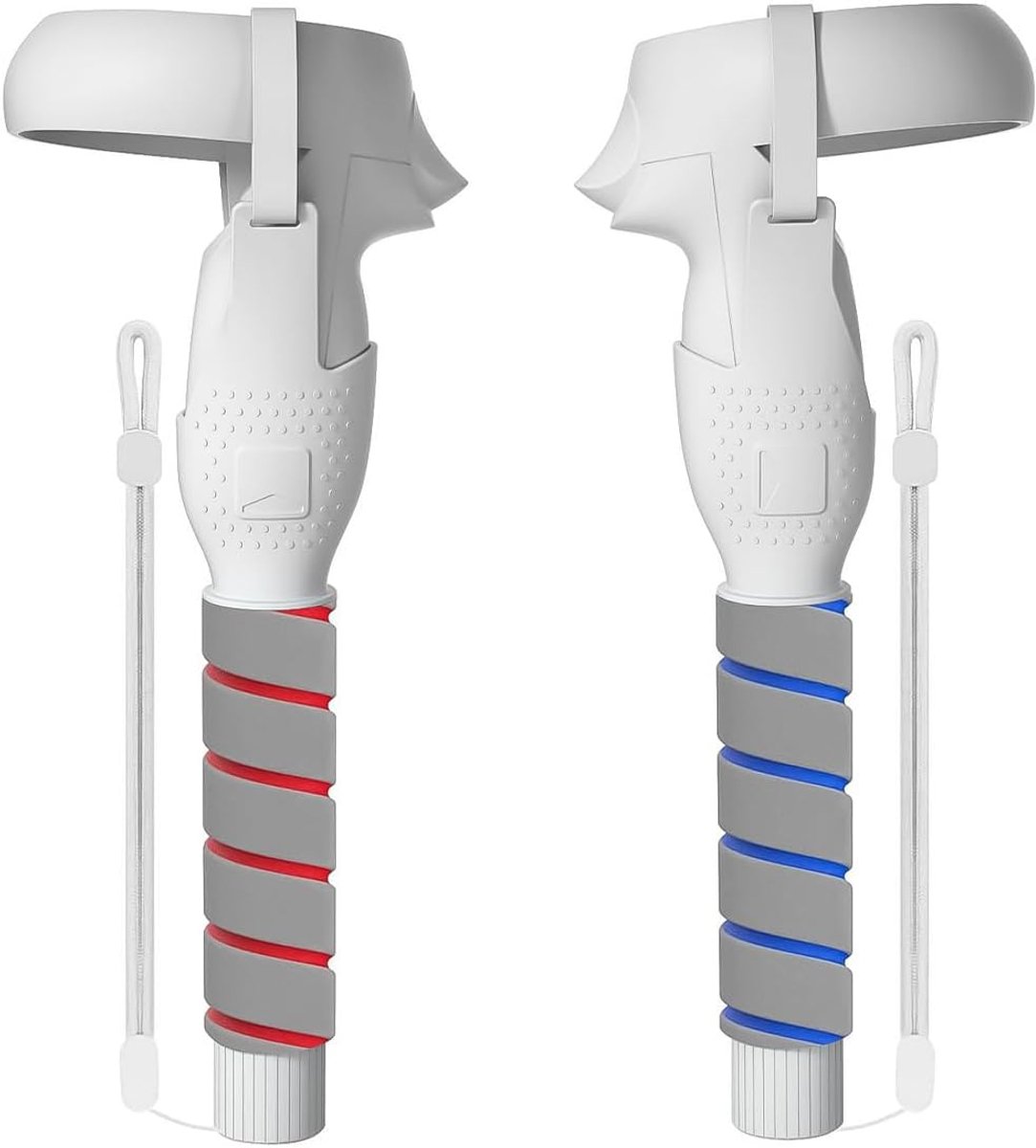 SnelShoppen - White Handle Mount voor Oculus Quest 2 VR Controller Grips - Snelle Bevestiging, Hoogwaardige ABS Kunststof, Perfect voor Beat Saber en