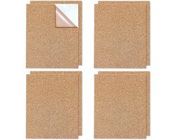 8 Stuks Zelfklevende Korkplaten A4 voor Muurdecoratie, Knutselen en DIY Projecten, Snijbare Korken voor Prikborden en Coasters