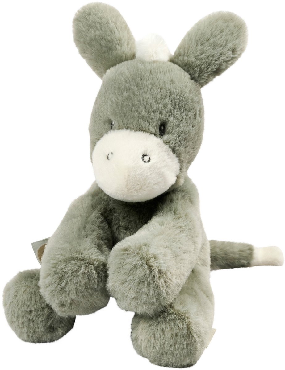 Nattou LouLou Knuffel Ezel - Zachte Baby Knuffel - Baby Cadeau - 30 cm - Donkergroen