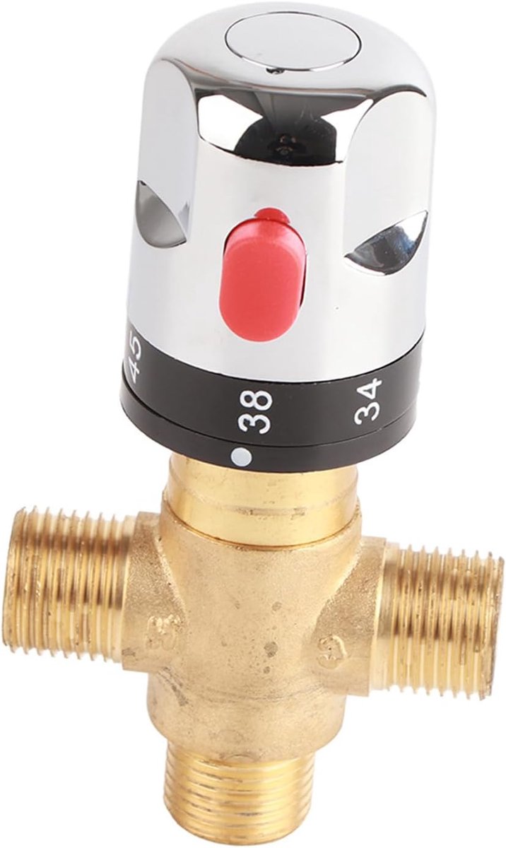 SnelShoppen - 3-Weg Thermostaat Mengkraan Messing Warm en Koud Water Ventiel 11,67 l/min 0,03-1,0 MPa voor Douche en Bad