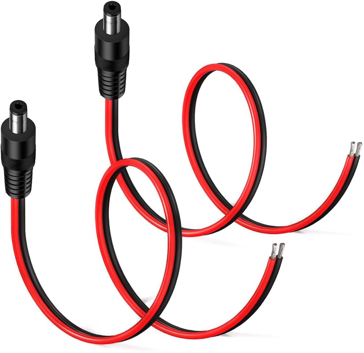 DC Power Kabel 14AWG 12V 10A - 5.5x2.1mm Male Plug - 0.5m Lengte - Geschikt voor CCTV Beveiligingscamera - ShopVlot