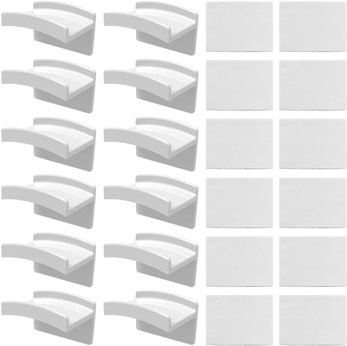 SnelShoppen - 12 Pack Zelfklevende Hoed Haken, Wandbevestiging Hoed Haken, Pet Rek, Hoed Houder, Baseball Pet Opslag, Wand Hoed Rek, Wit