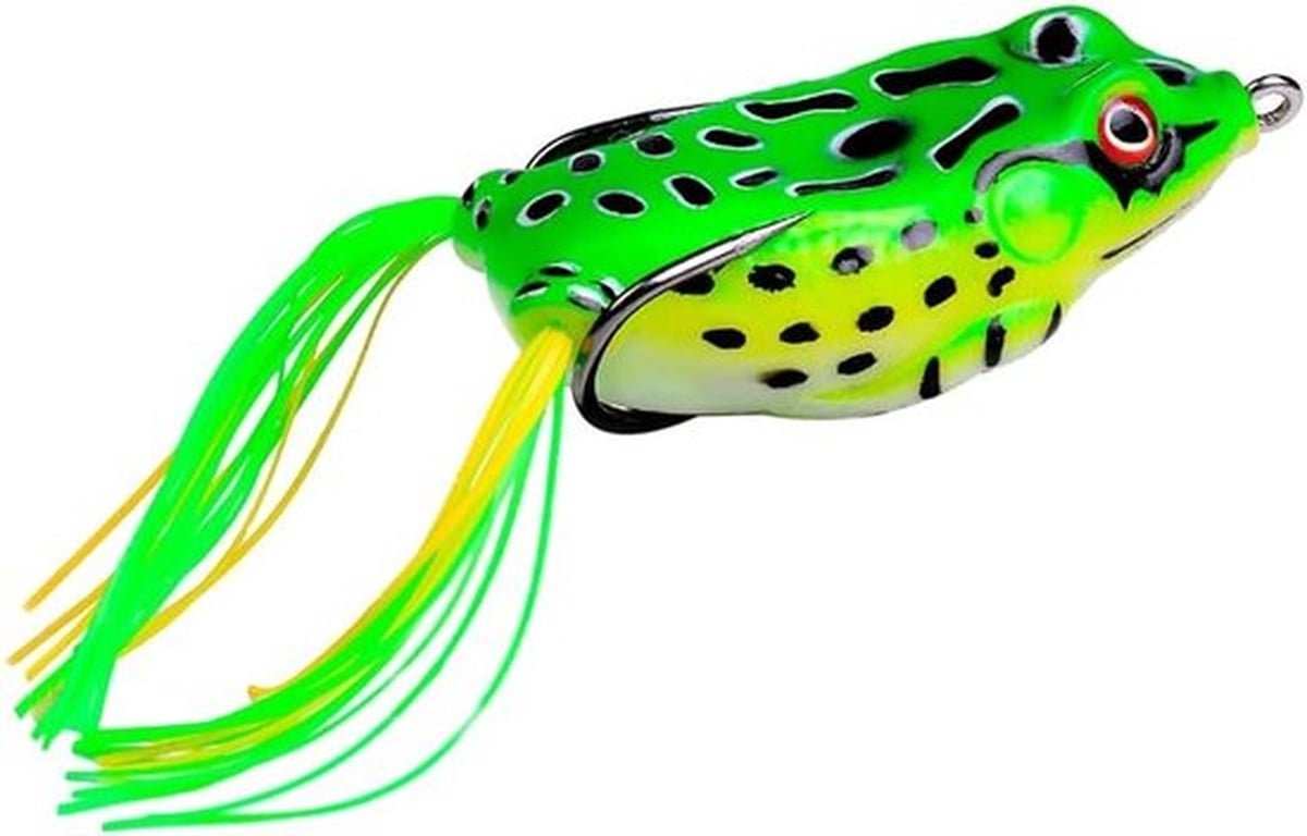 Topwater Jump Frog Lures - Zachte kunstaas met dubbele scherpe haken voor baars, snoek en zalm in zoet- en zoutwater
