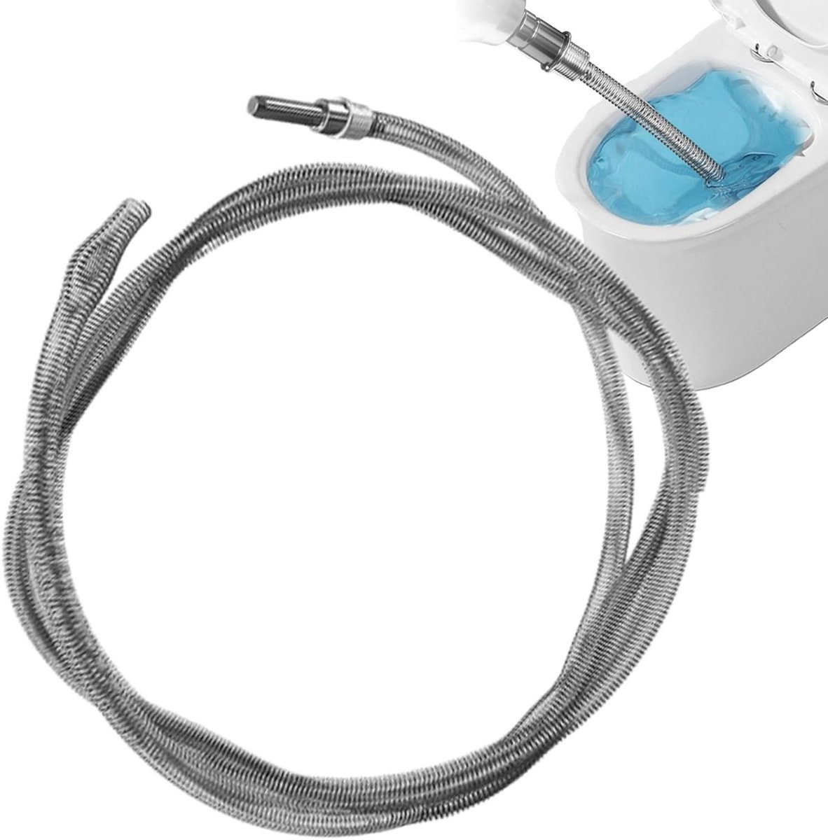 Veer Ontstopper - Afvoer Ontstopper Reiniger - Verstopping Verwijderen - Sterke Grijper - 2-4 meter - Zilver