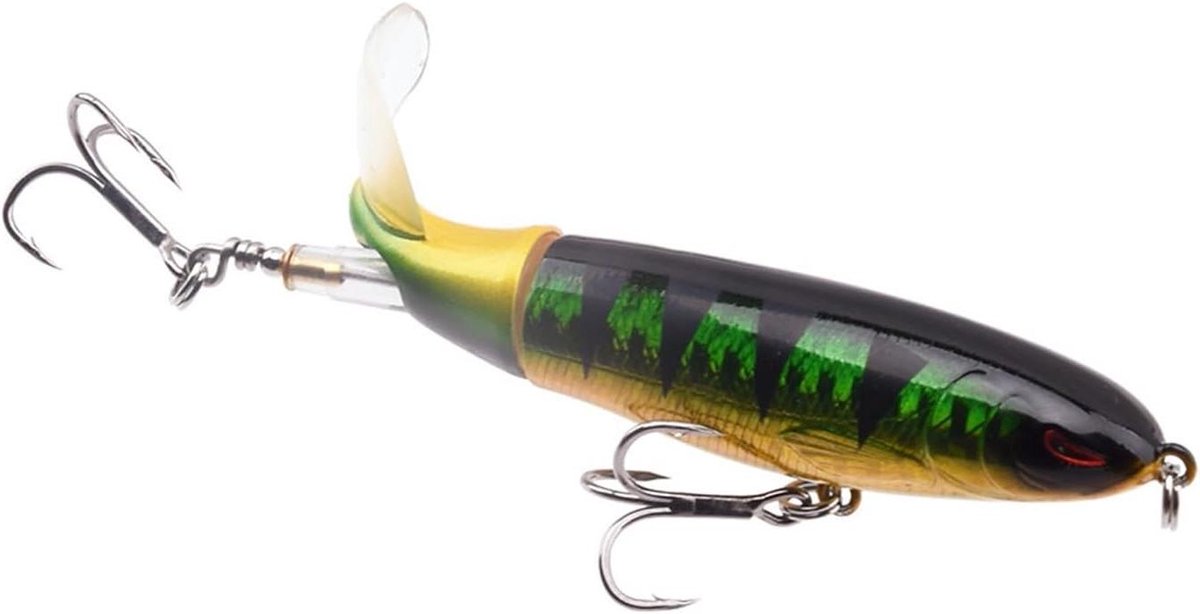 Propeller Tractor Vissen Lokken - Whopper Popper Kunstaas - Vissen op oppervlakte - Zachte roterende staart - 9cm 13g