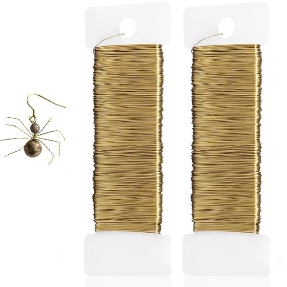 Dunne Bloemisterij Draad 0.35 mm x 100 m, 2 Rollen voor Sieraden en Decoratieve Planten - Creatief Wire Wrapping en Bonsai Toepassingen