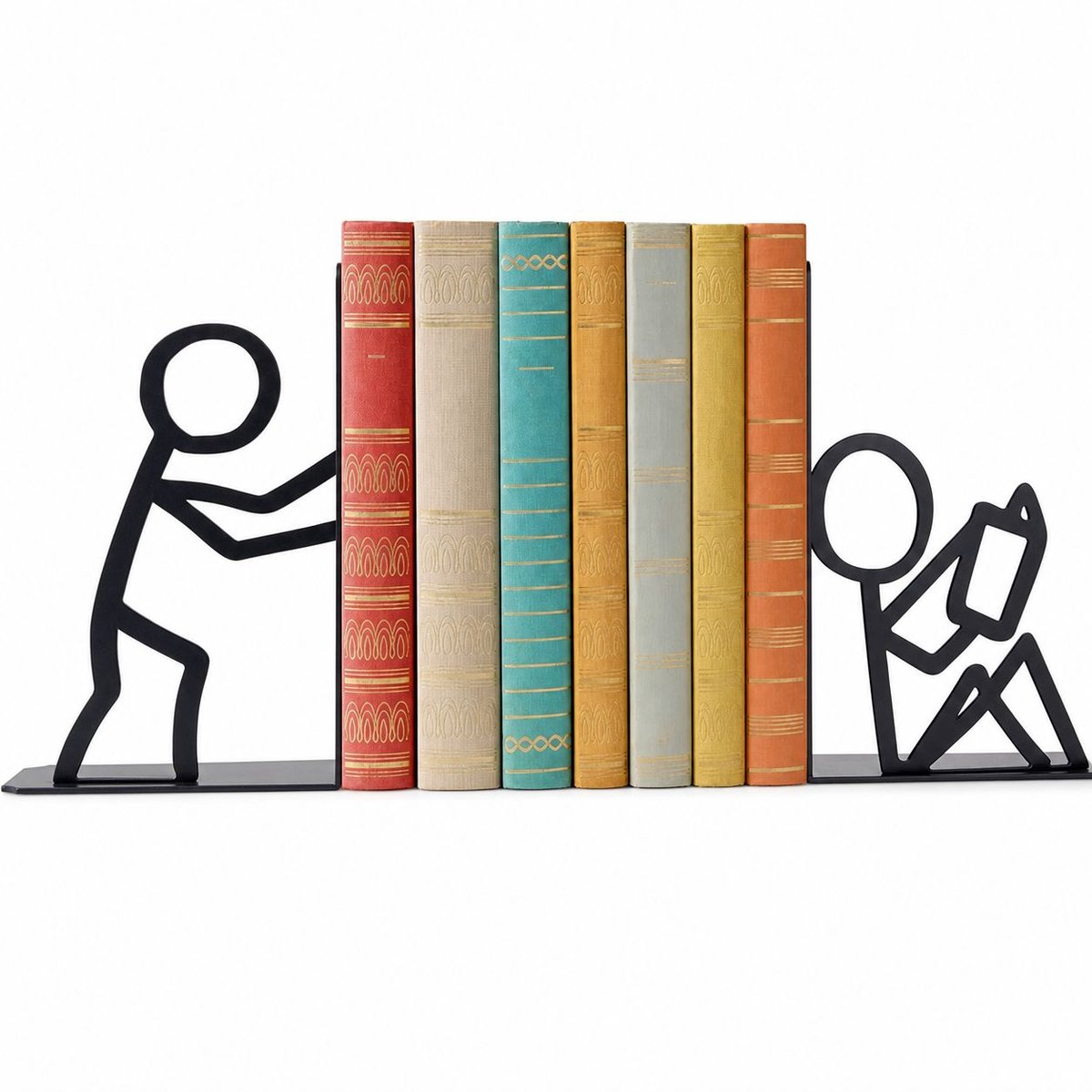 VHV-Boekensteun Metaal - Stevige en Antislip Boekenhouder voor Bureau en Boekenplank - Zwarte Boekenorganizer