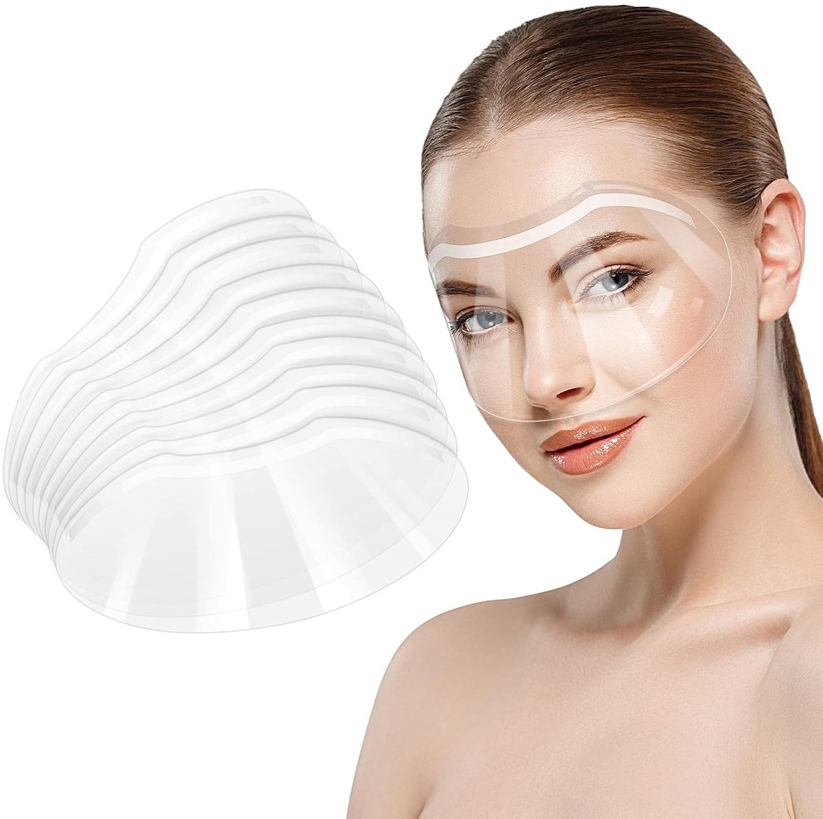 Nuenen 30 stuks transparant gezichtsvizier voor microblading, permanente make-up, wimperverlengingen, oogcataract - ShopVlot