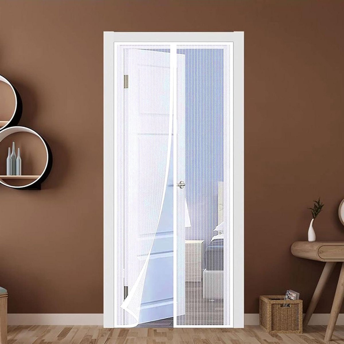 Magnetische Hordeur - Vliegengordijn - Buitenlucht Binnen - Handsfree Sluiting - 70 x 180 cm - Wit
