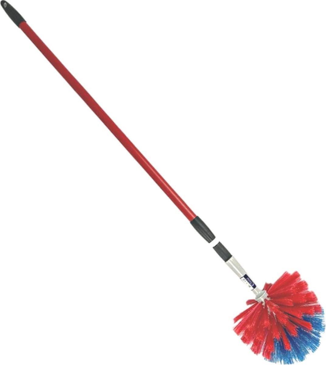 Stofdoek Ragebol - Plumeau Telescoopsteel - Moeilijke plekken reinigen - Uitschuifbare steel - 175 cm - Rood Blauw