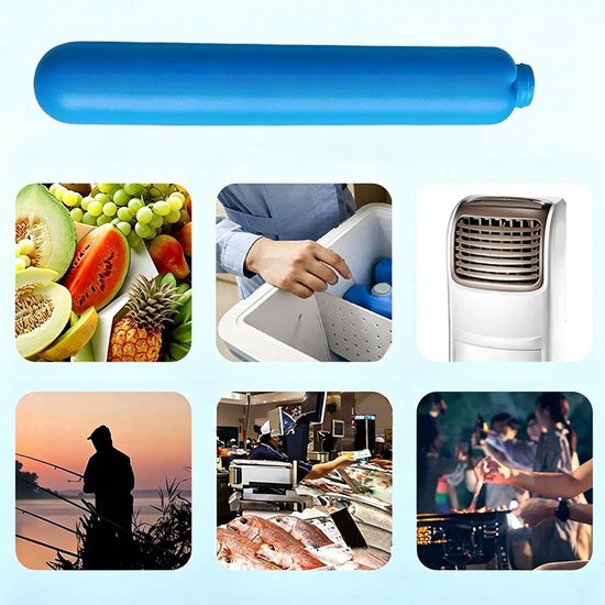 Herbruikbare IJssticks - Koelstokken Koelpakket - Dranken Koel Houden - Veilig en Slijtvast Materiaal - 6 stuks - Blauw — afbeelding 3