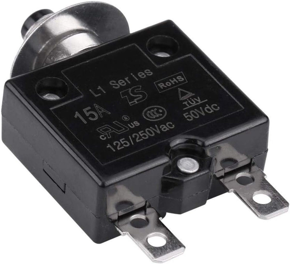 SnelShoppen - Handmatige Reset Circuit Breaker Thermische Schakelaar 5-30 Ampère - Overstroombeveiliging 15A voor Auto, Industrie en Scheepvaart