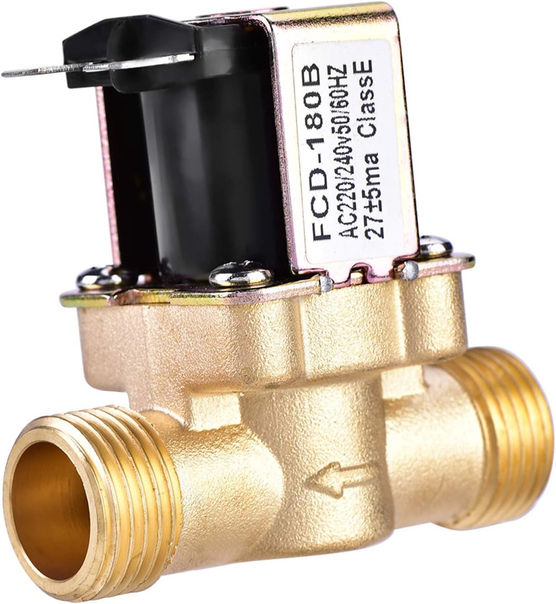 SnelShoppen - 1/2 Inch Water Solenoïde Ventiel, 220 V AC, Normaal Gesloten, Messing, Energiezuinig Waterregelventiel voor Tuin en Keuken