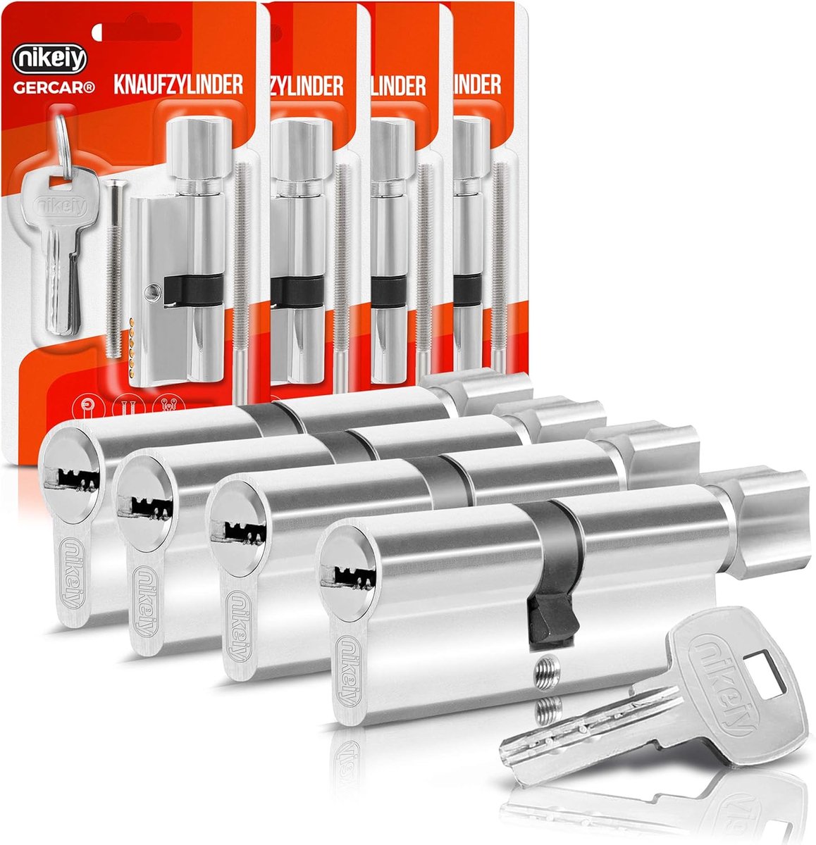 Cilinderslot set 30/30 - 60 mm - 4-delige set met 10 sleutels - betrouwbare beveiliging - ShopVlot