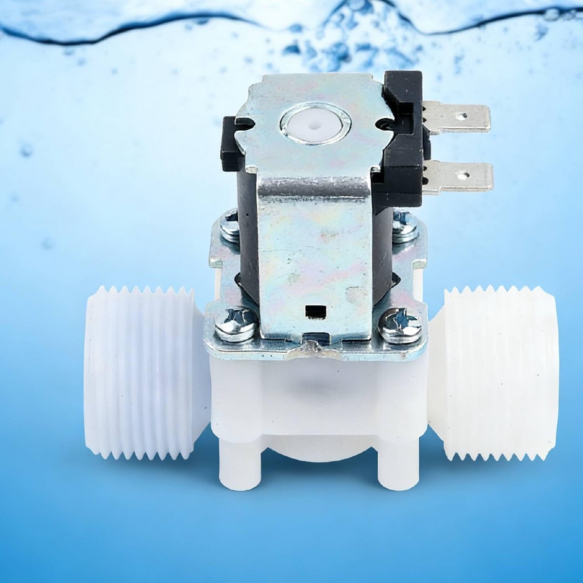 SnelShoppen - Plastic Solenoïde Ventiel DC 12V Waterinlaat Schakelaar met Draad, Normaal Gesloten voor Water- en Lucht systemen, 3/4" voor Irrigatie e