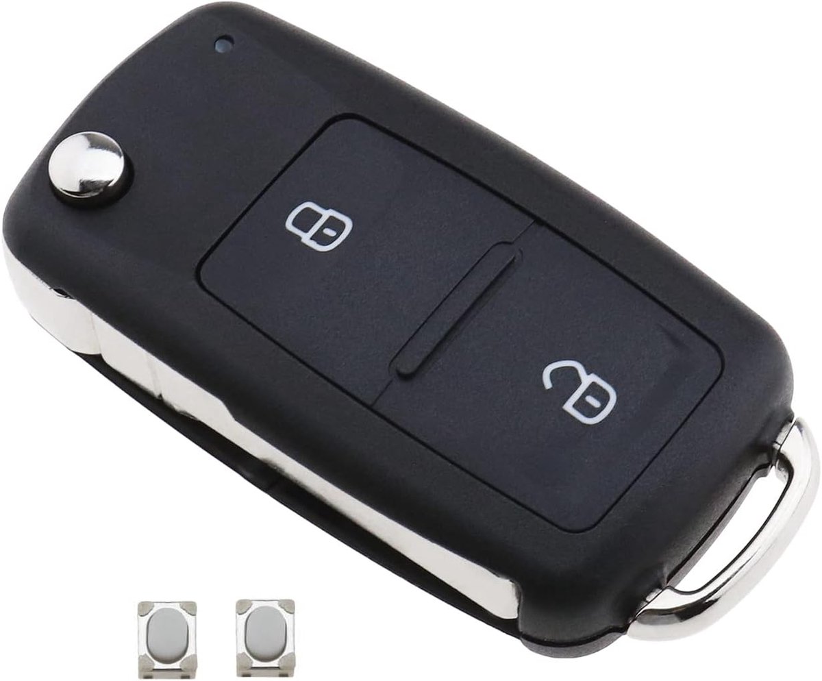 SnelShoppen - Vervangende Behuizing voor Autosleutel met 2 Knoppen voor VW Amarok 2012-2020 en Transporter 2011-2019 - Duurzaam ABS en Metaal, Inclusi