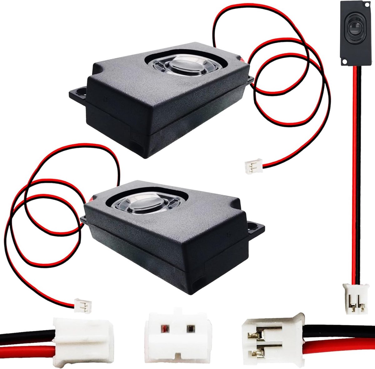 SnelShoppen - Pack van 2 Mini Speakers 8 Ohm 3W Compact voor DIY Elektronische Projecten met JST-PH2.0 Interface, Duidelijke Geluidskwaliteit, Waterpr