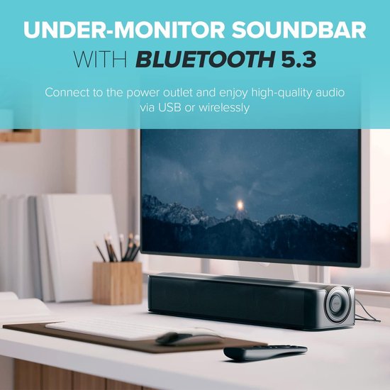 Soundbar - PC Luidspreker - Computer Audio - Clear Dialog - 41 cm - Zwart — afbeelding 5