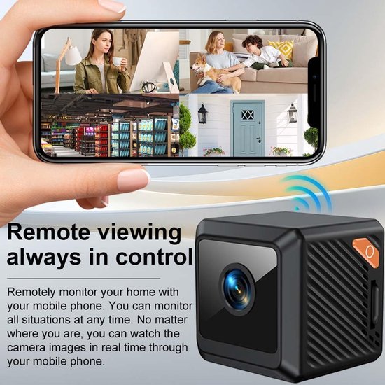 Binnen Camera WiFi - Mini Camera - Huis Bewaken - Nachtzicht Functie - 1080p Resolutie - Zwart — afbeelding 5