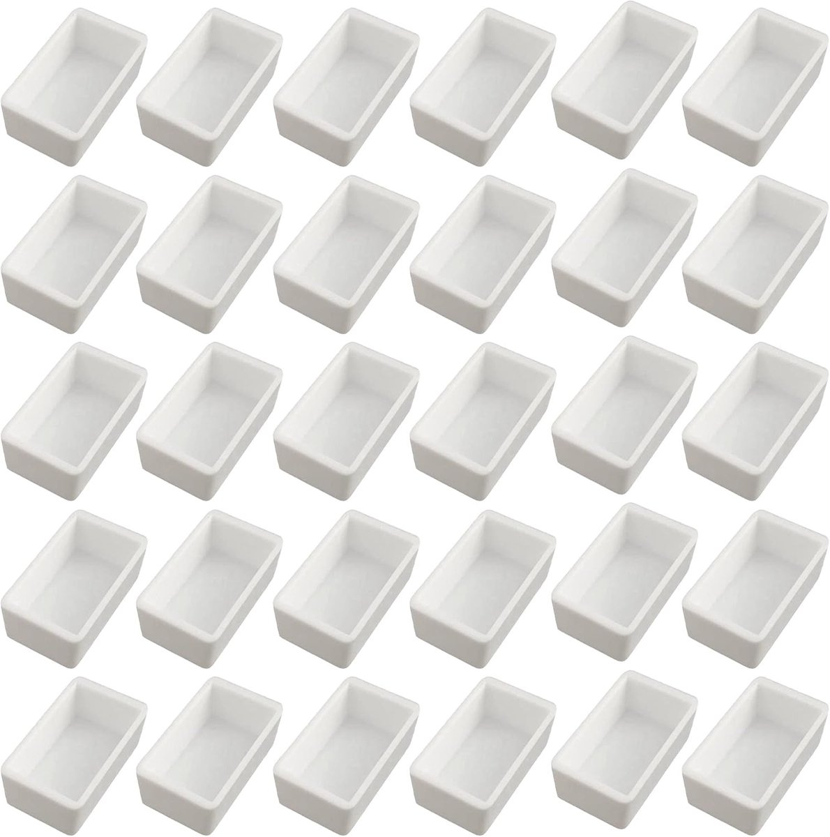 SnelShoppen - 30 Stuks Lege Waterverf Pannen - Wit Waterverfdoos - Volle Pannen - Waterverf Palet Box - Hoge Kwaliteit Plastic - Geschikt voor Schilde